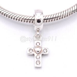 Authentic PANDORA Cross Dangle with Clear CZ Charm - 790355CZ
